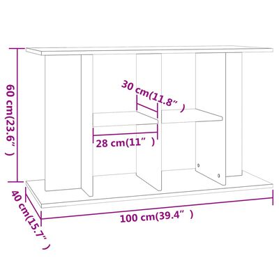 vidaXL Stalak za akvarij crni 100 x 40 x 60 cm od konstruiranog drva