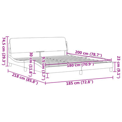 vidaXL Okvir za krevet s uzglavljem crno-bijeli 180x200cm umjetna koža