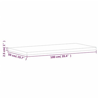 vidaXL Kupaonska radna ploča 100 x 50 x 2,5 cm masivna bukovina