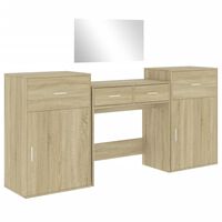 vidaXL 4-dijelni set toaletnog stolića boja hrasta konstruirano drvo