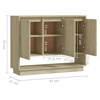 vidaXL Komoda boja hrasta sonome 97 x 31 x 75 cm od konstruiranog drva