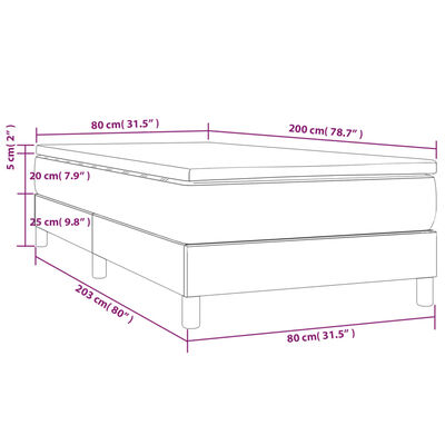 vidaXL Krevet s oprugama i madracem crni 80 x 200 cm od umjetne kože