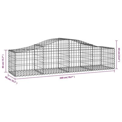 vidaXL Lučne gabionske košare 30 kom 200x50x40/60 cm pocinčano željezo