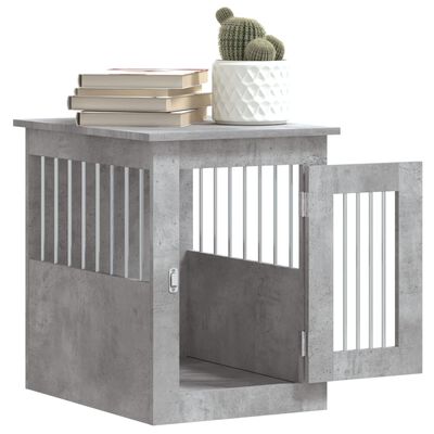 vidaXL Namještaj s kavezom za pse siva boja betona 45x62x59 cm drveni