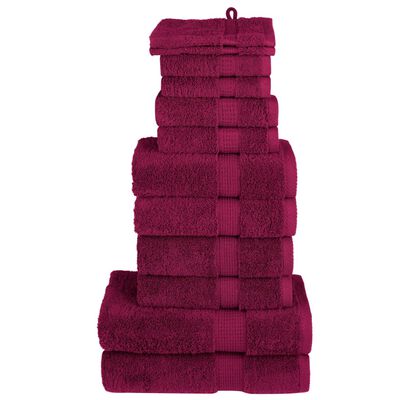 vidaXL 12-dijelni vrhunski set ručnika SOLUND bordo 600 gsm