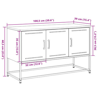 vidaXL TV ormarić antracit 100,5x39x60,5 cm čelični