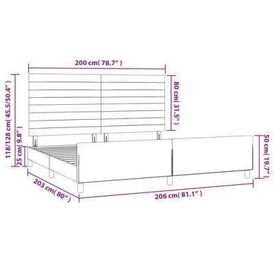 vidaXL Okvir za krevet s uzglavljem krem 180 x 200 cm od tkanine