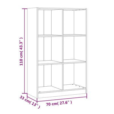 vidaXL Regal za knjige 70 x 33 x 110 cm od masivne borovine