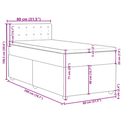 vidaXL Krevet s oprugama i madracem plavi 80x200 cm od tkanine