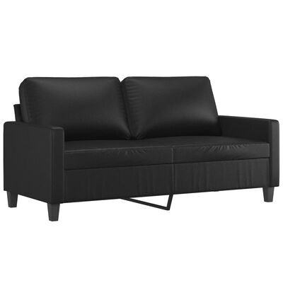 vidaXL 3-dijelni set sofa s jastucima crni od umjetne kože