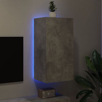 vidaXL TV ormarić s LED svjetlima siva boja betona 40,5x35x80 cm