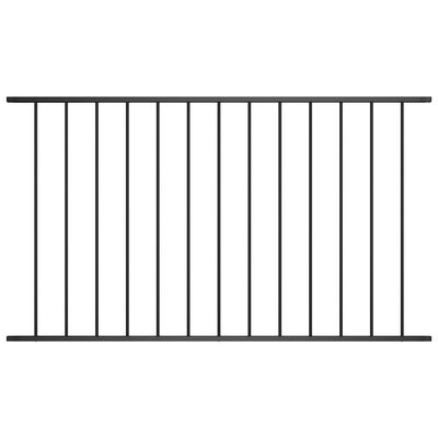 vidaXL Panel za ogradu od čelika obloženog prahom 1,7 x 0,75 m crni