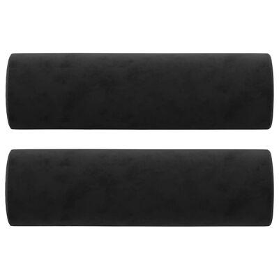 vidaXL Trosjed s ukrasnim jastucima crni 180 cm baršunasti