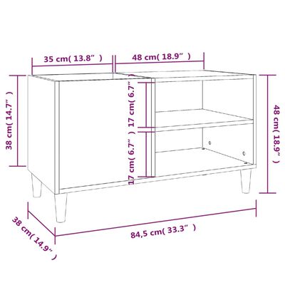 vidaXL Ormarić za ploče bijeli 84,5 x 38 x 48 cm od konstruiranog drva