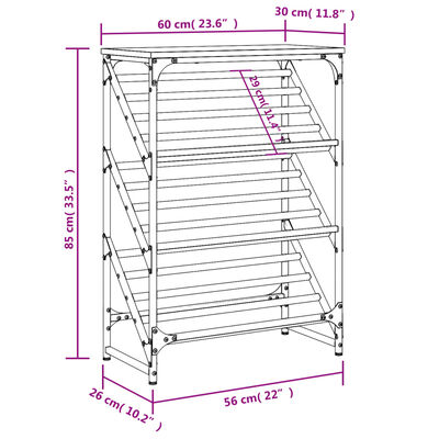 vidaXL Stalak za cipele boja hrasta 60x30x85 cm konstruirano drvo