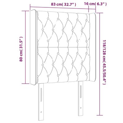 vidaXL LED uzglavlje smeđesivo 83 x 16 x 118/128 cm od tkanine