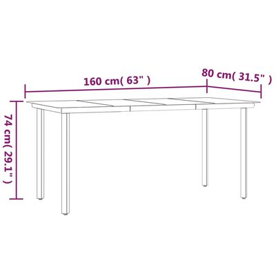 vidaXL 5-dijelni vrtni blagovaonski set od PVC ratana crni