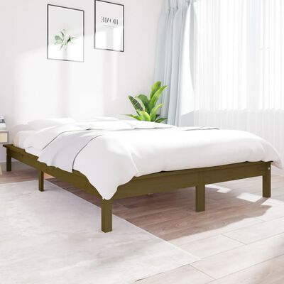 vidaXL Okvir za krevet boja meda 120x190 cm masivna borovina bračni