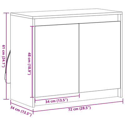 vidaXL Komoda s LED boja smeđeg hrasta 72x34x61 cm konstruirano drvo