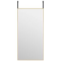 vidaXL Ogledalo za vrata zlatno 40x80 cm od stakla i aluminija
