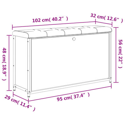 vidaXL Klupa za cipele s preklopnom ladicom boja hrasta 102x32x56 cm