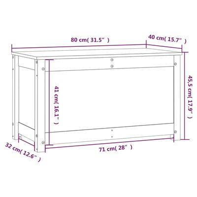 vidaXL Kutija za pohranu boja meda 80x40x45,5 cm od masivne borovine