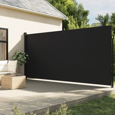 vidaXL Bočna tenda na uvlačenje crna 200x300 cm