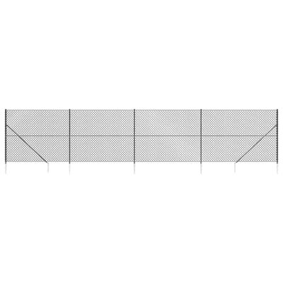vidaXL Žičana ograda sa šiljastim držačima antracit 1,8 x 10 m