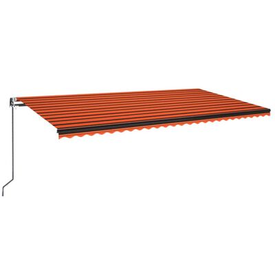 vidaXL Tenda na automatsko uvlačenje 600 x 350 cm narančasto-smeđa