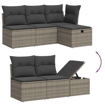 vidaXL 7-dijelni set vrtnih sofa sivi od poliratana