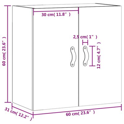 vidaXL Zidni ormarić bijeli 60 x 31 x 60 cm od konstruiranog drva