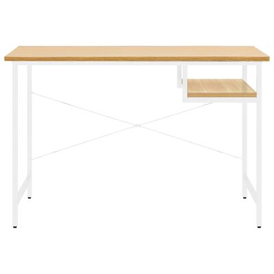 vidaXL Stol za računalo bijeli i hrast 105 x 55 x 72 cm MDF i metal