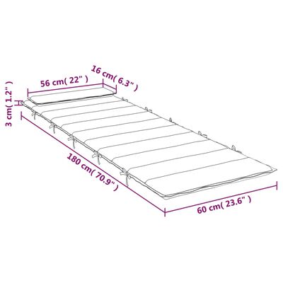 vidaXL Jastuk za ležaljku bež 180 x 60 x 3 cm od tkanine Oxford