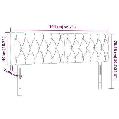 vidaXL Uzglavlja 2 kom tamnoplava 72x7x78/88 cm baršunasta