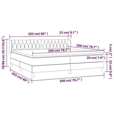 vidaXL Krevet s oprugama i madracem crni 200x200 cm baršunasti