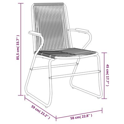 vidaXL 9-dijelni vrtni blagovaonski set od PVC ratana crni