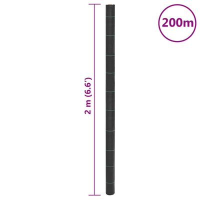 vidaXL Opna protiv korova crni 2 x 200 m PP