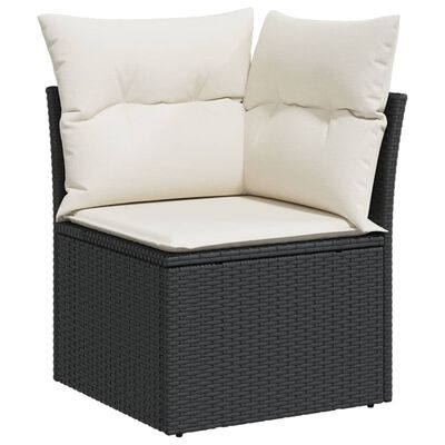 vidaXL 8-dijelni set vrtnih sofa od poliratana s jastucima crni