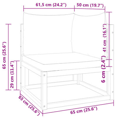 vidaXL Kutna vrtna sofa s jastucima od masivnog drva bagrema