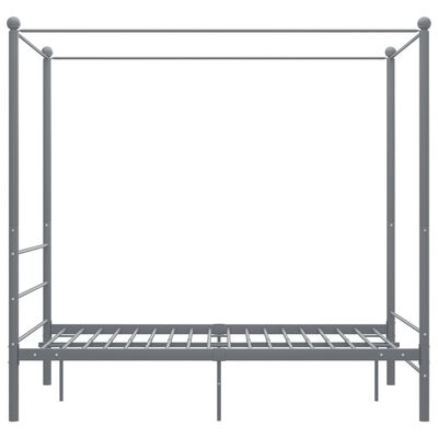 vidaXL Okvir za krevet s nadstrešnicom sivi metalni 140 x 200 cm