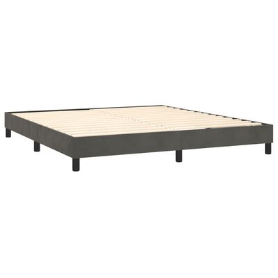 vidaXL Krevet box spring s madracem LED tamnosivi 180x200 cm baršun