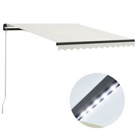 vidaXL Tenda na ručno uvlačenje s LED svjetlima 300 x 250 cm krem