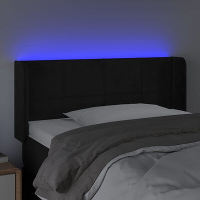 vidaXL LED uzglavlje crno 93x16x78/88 cm baršunasto