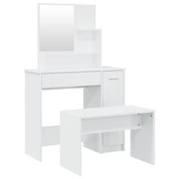 vidaXL Set toaletnog stolića sjajni bijeli 86,5x35x136 cm