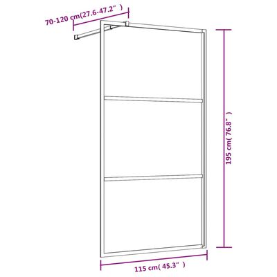 vidaXL Stijenka za walk-in tuš sa staklom ESG crvena 115 x 195 cm