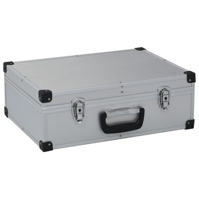 vidaXL Kovčeg za alat 46 x 33 x 16 cm srebrni aluminijski
