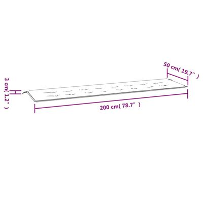 vidaXL Jastuk za vrtnu klupu plavo-bijeli prugasti 200x50x3 cm tkanina