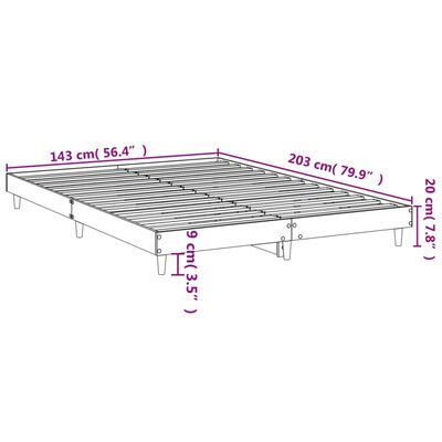 vidaXL Okvir kreveta smeđa boja hrasta 140 x 200 cm konstruirano drvo