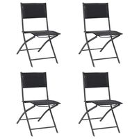 vidaXL Sklopive vrtne stolice 4 kom od čelika i tekstilena