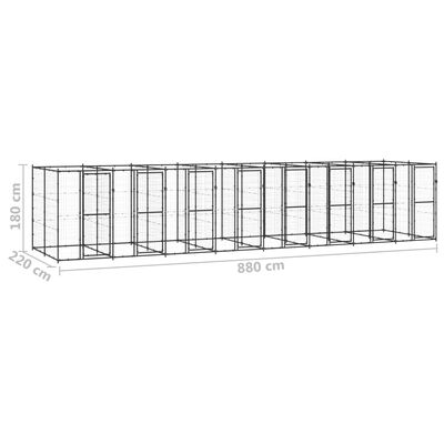 vidaXL Vanjski kavez za pse čelični 19,36 m²